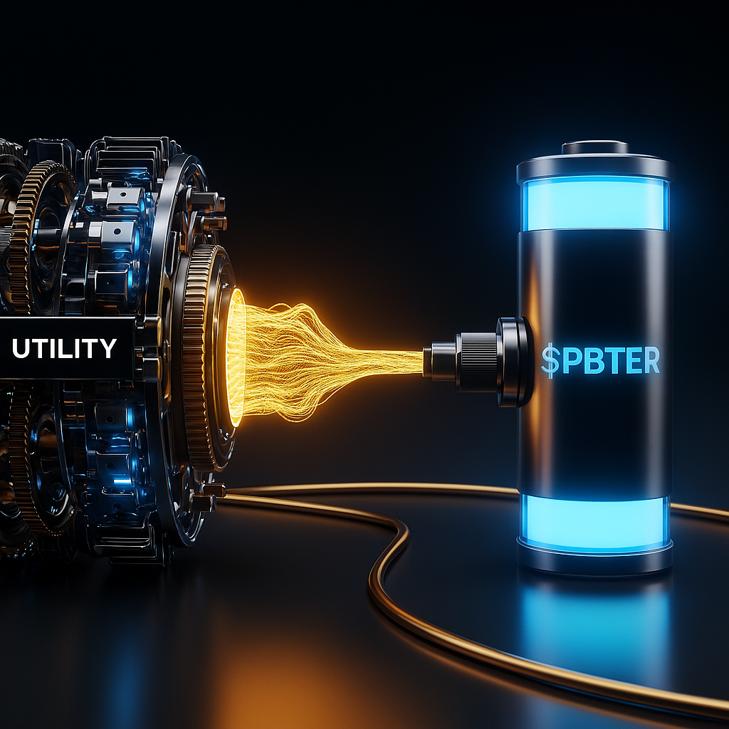 Utility providing power to the token battery